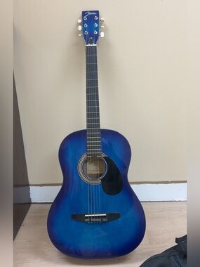 JOHNSON STUDENT ACOUSTIC BLUE GUITAR Model JG-100-BL